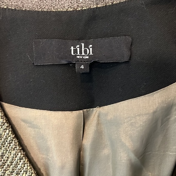 Tibi Olive Green & Black Tweed Blazer Size 4 - Picture 6 of 7